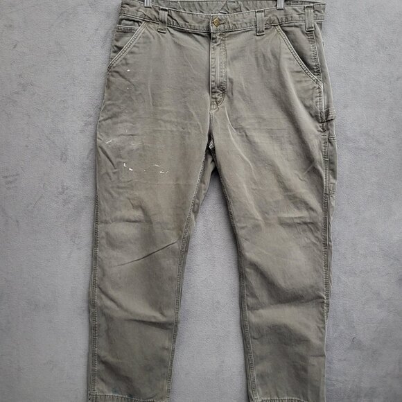 Carhartt Other - Carhartt Gray Canvas Dungaree Carpenter Work Men Pants 40x32 Cargo Relaxed Fit *